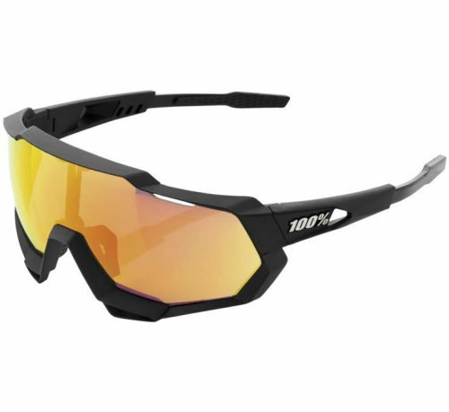 100% SPEEDTRAP Sportszemüveg (soft tact black-hiper red multilayer mirror lens)