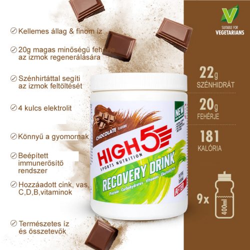 HIGH5 PROTEIN RECOVERY DRINK regeneráló italpor 450g (csoki)