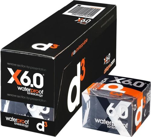 d3 X6.0 KINEZIOLÓGIAI TAPASZ (vízálló) fekete